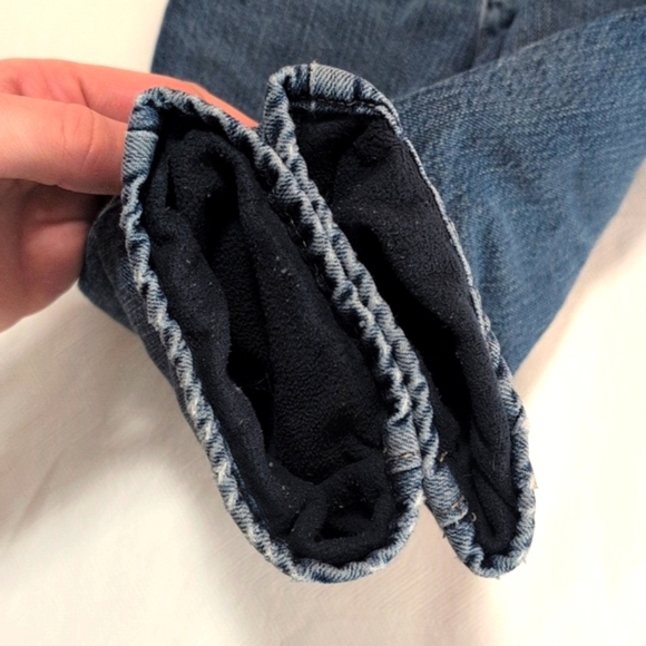 old navy fleece lined straight leg denim jeans 18-24 months baby - Picture 3 of 9
